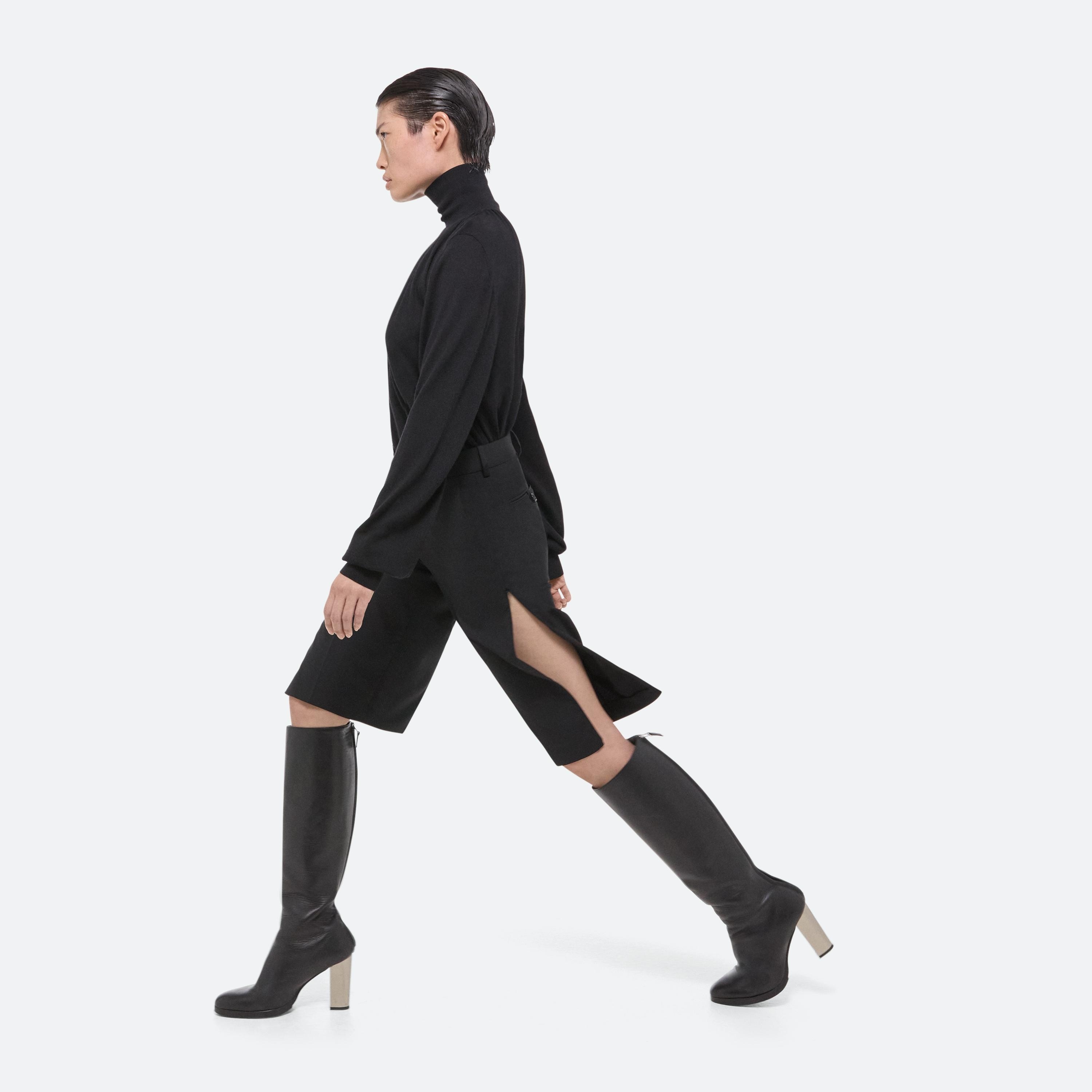 RUCHED WOOL-SILK TURTLENECK - 7