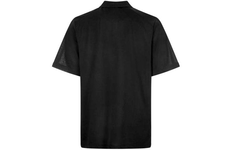 Men's Y-3 Casual Solid Color Cotton Polo Shirt Black FN3355 - 2