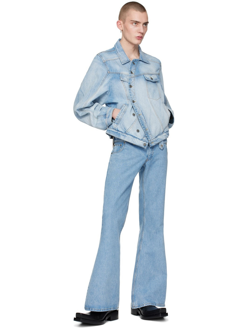EGONLAB Blue Wrapped Denim Jacket outlook