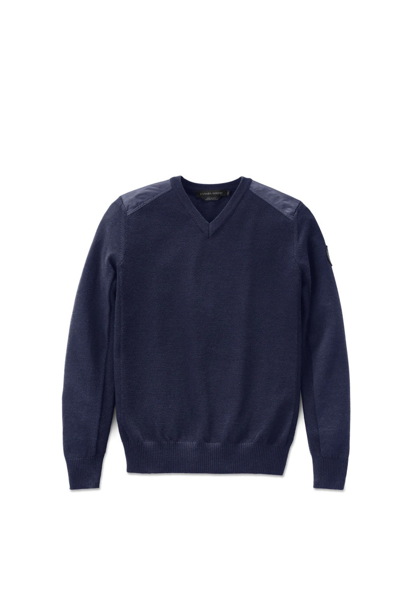 MCLEOD V NECK SWEATER BLACK LABEL 1