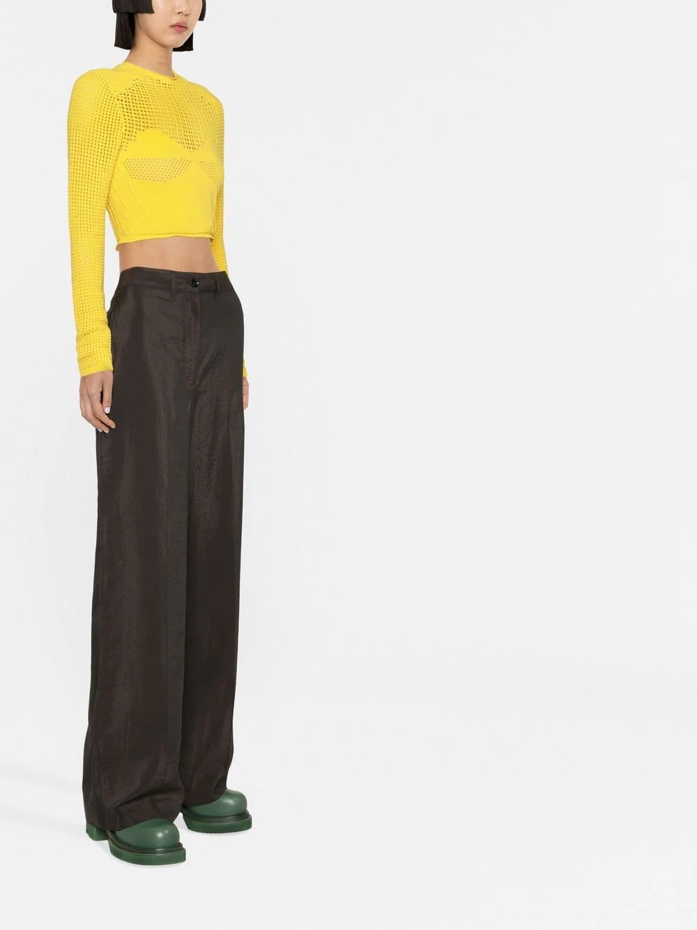 crochet-hearts cropped jumper - 4