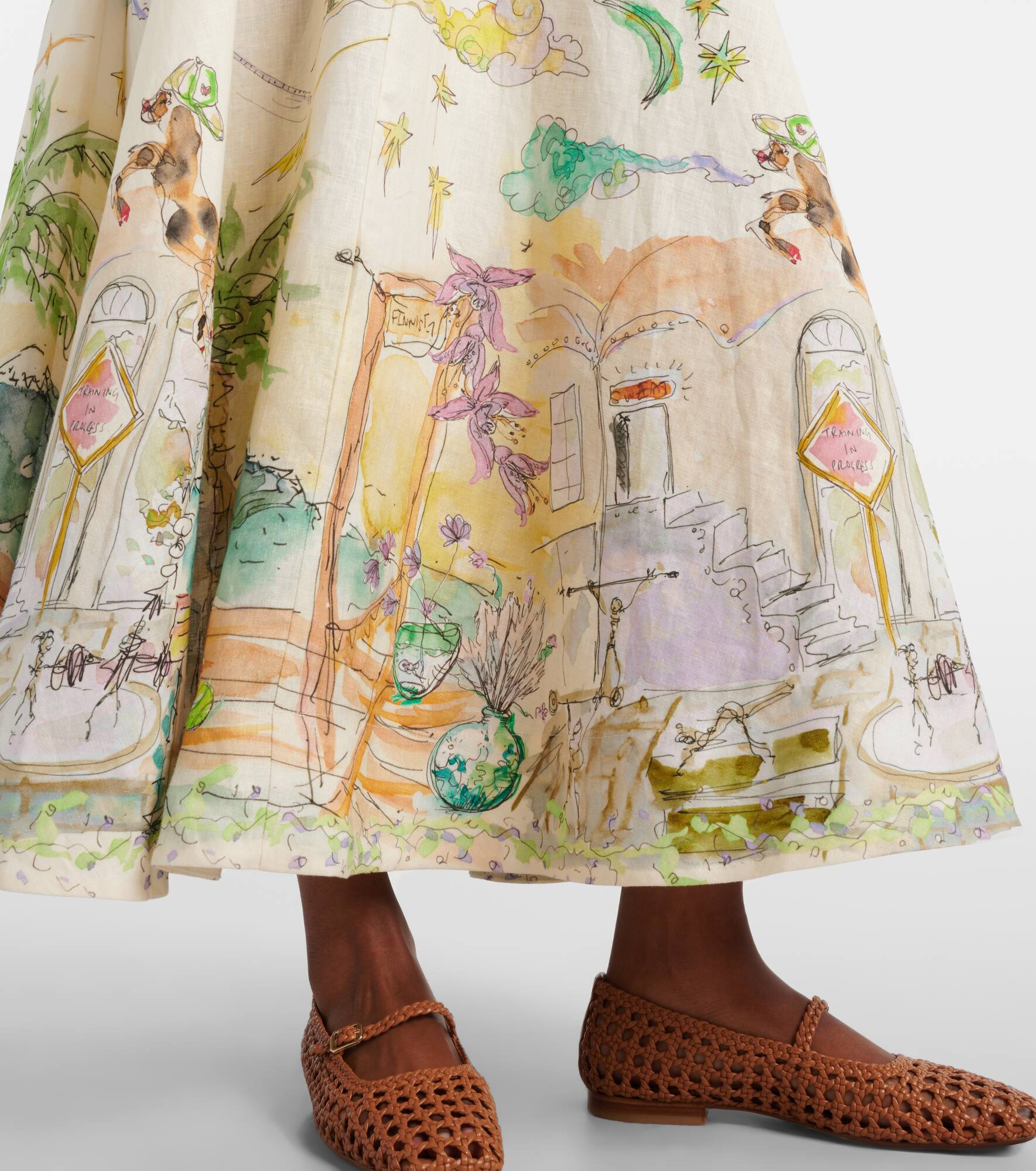 Anouk printed linen midi dress - 6