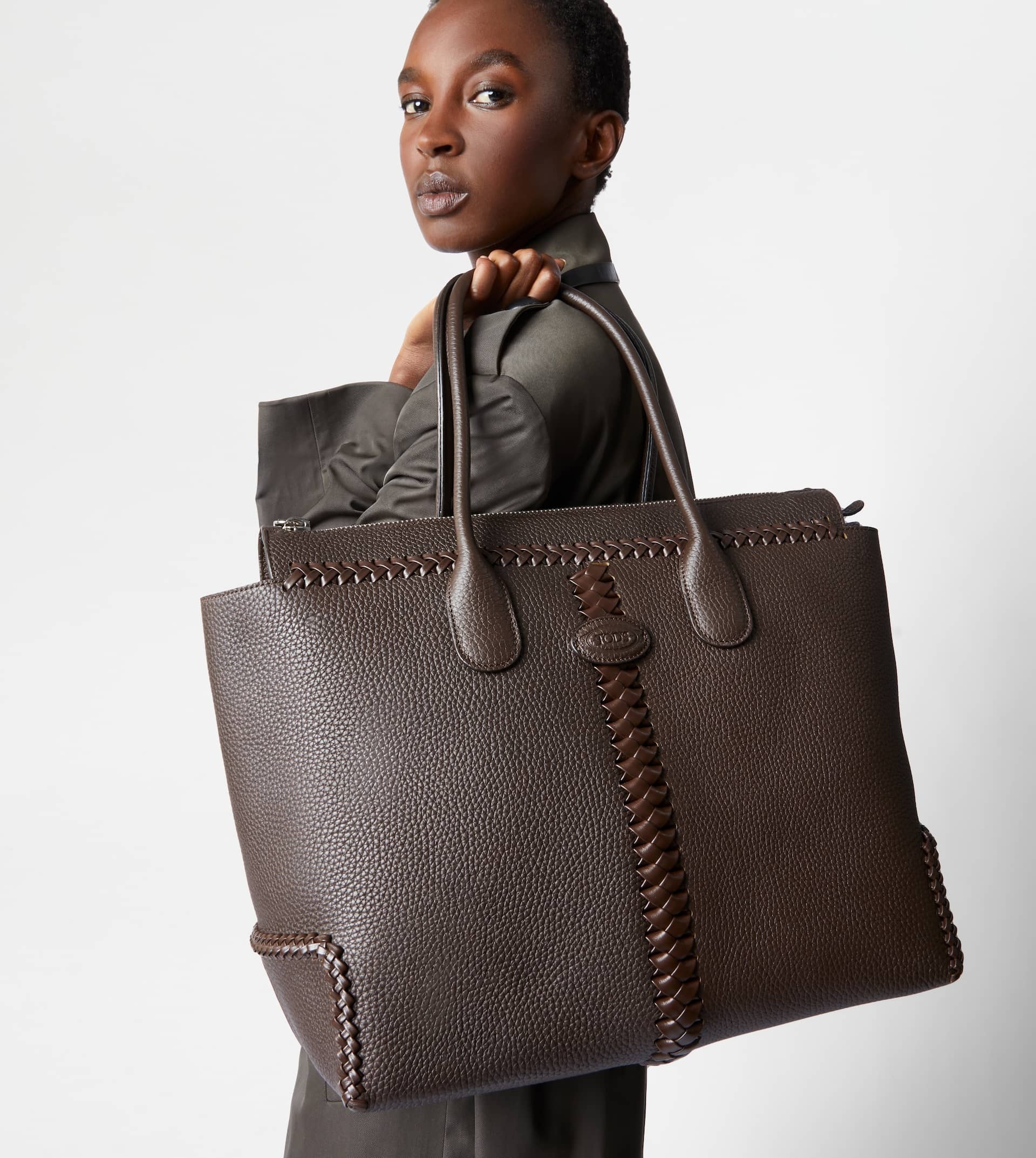 TOD'S DI BAG IN LEATHER LARGE - BROWN - 2