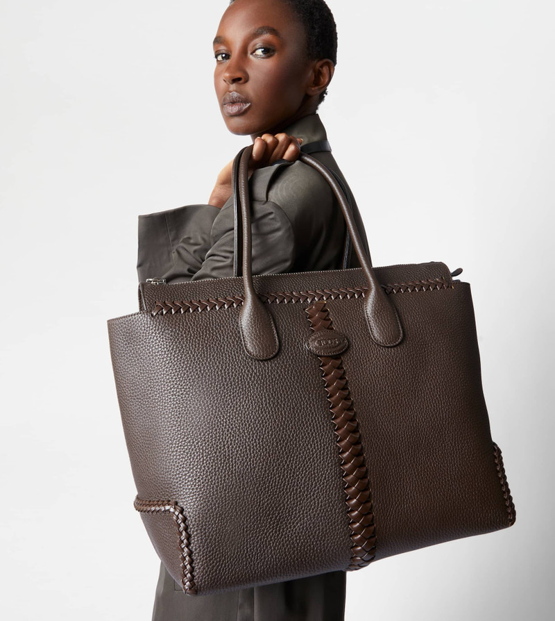 Tod's TOD'S DI BAG IN LEATHER LARGE - BROWN outlook