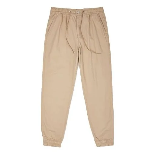 Men's Converse Solid Color Woven Casual Cargo Bundle Feet Long Pants/Trousers Khaki 10021639-A04 - 1