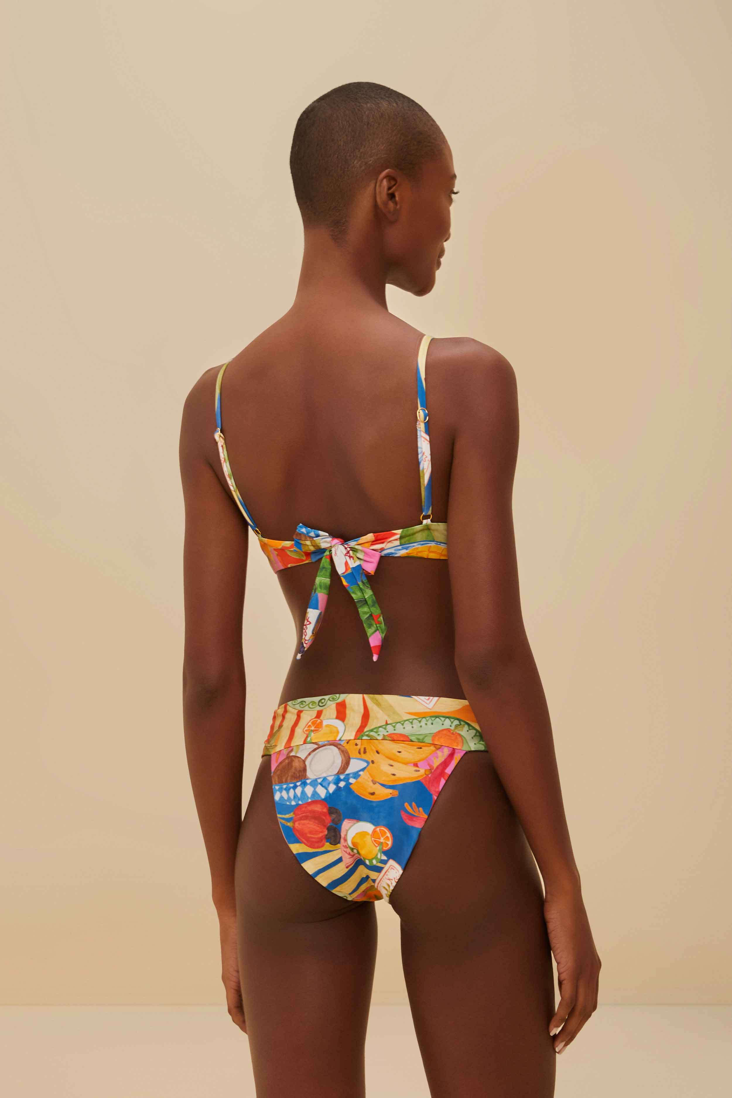 Multicolor Summer Picnic Bikini Bottom - 3