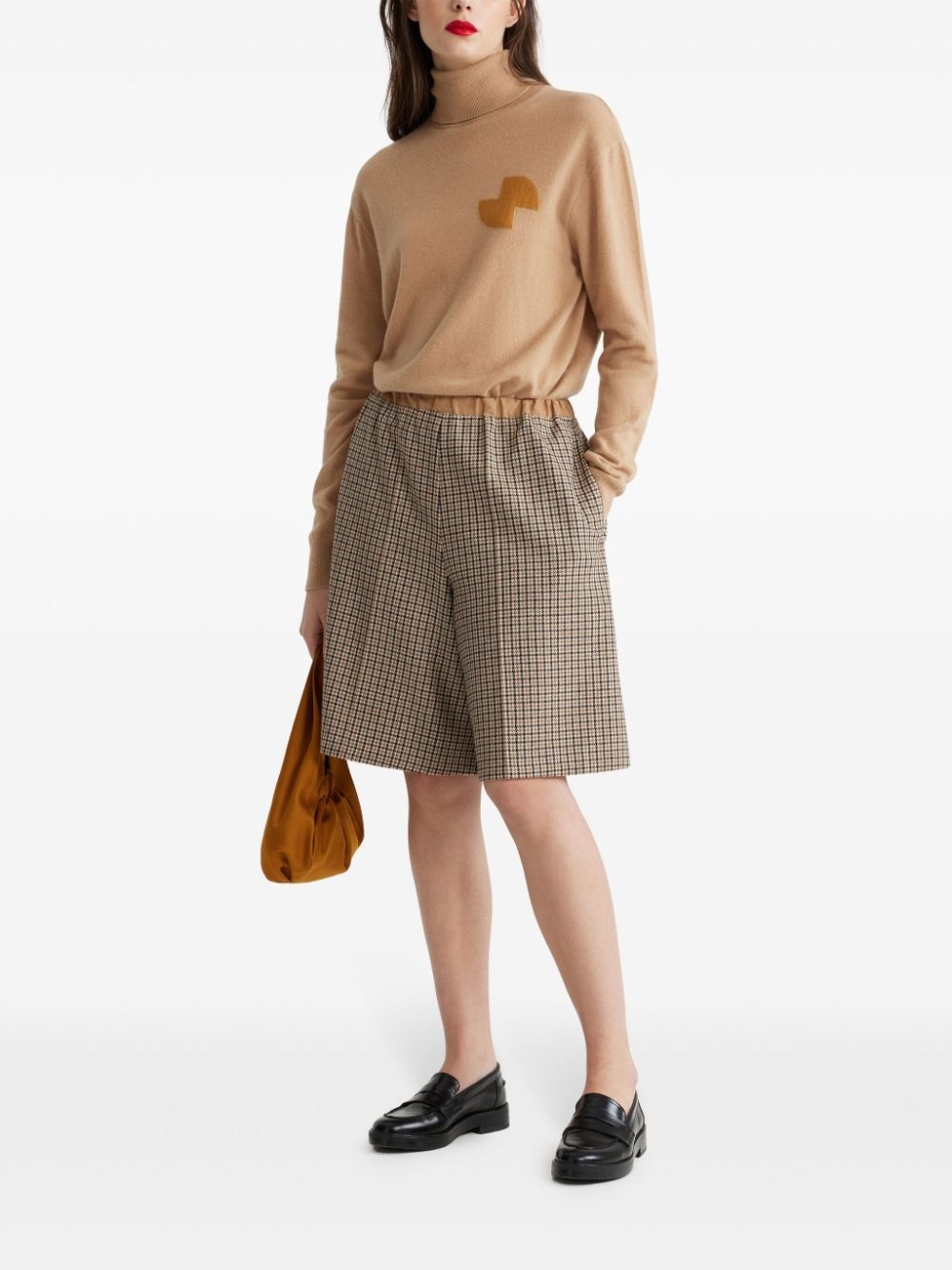 houndstooth longline shorts - 2