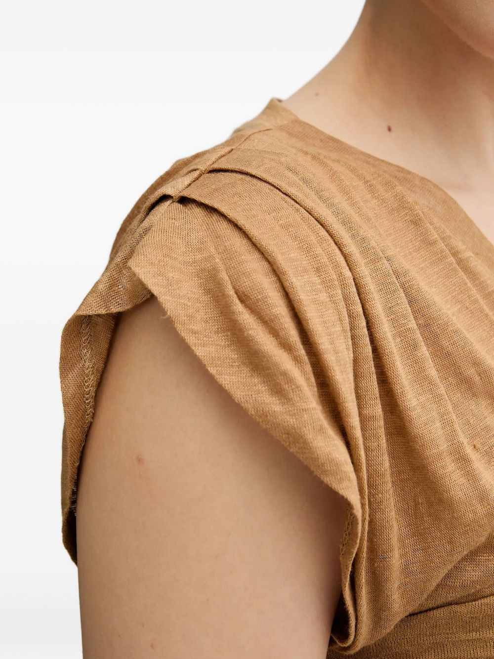 draped V-neck top - 5