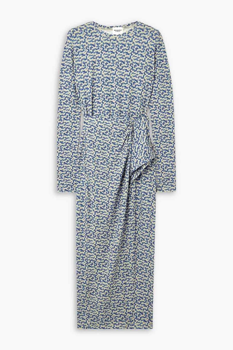 Lisy draped printed stretch-crepe midi dress - 1