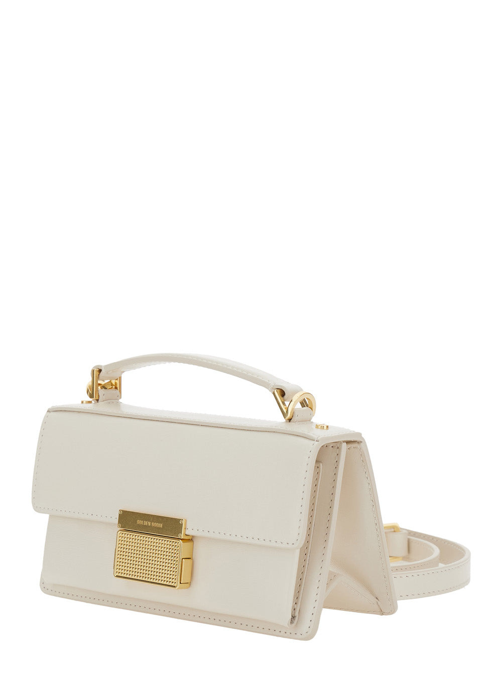 Golden Goose Women 'Venezia' White Hangbag With Adjustable And Removable Shoulder Strap And Clasp Cl - 2