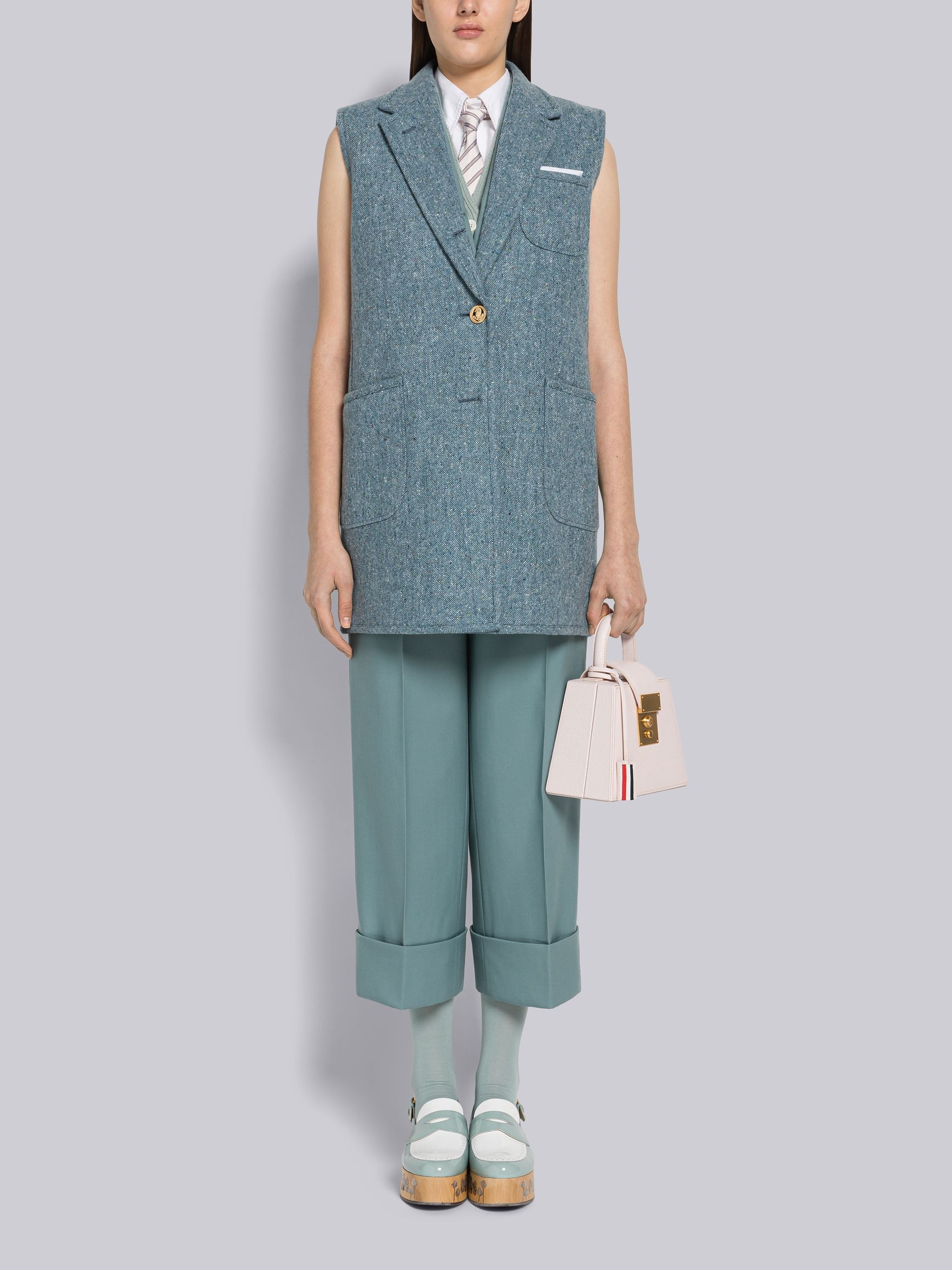 Donegal Wool Sleeveless Sack Sport Coat - 4