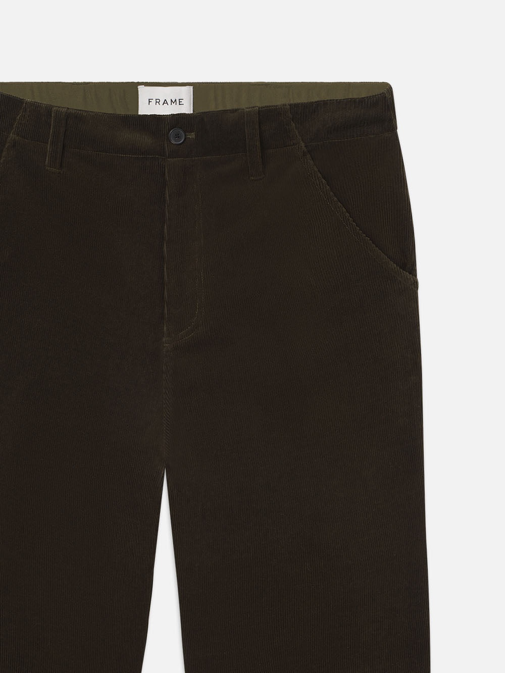 Soft Corduroy Pants in Dark Olive - 2