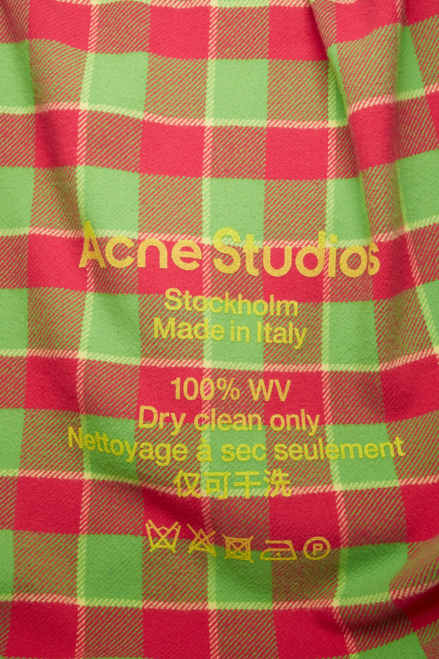 Checked logo scarf fuchsia/green - 5