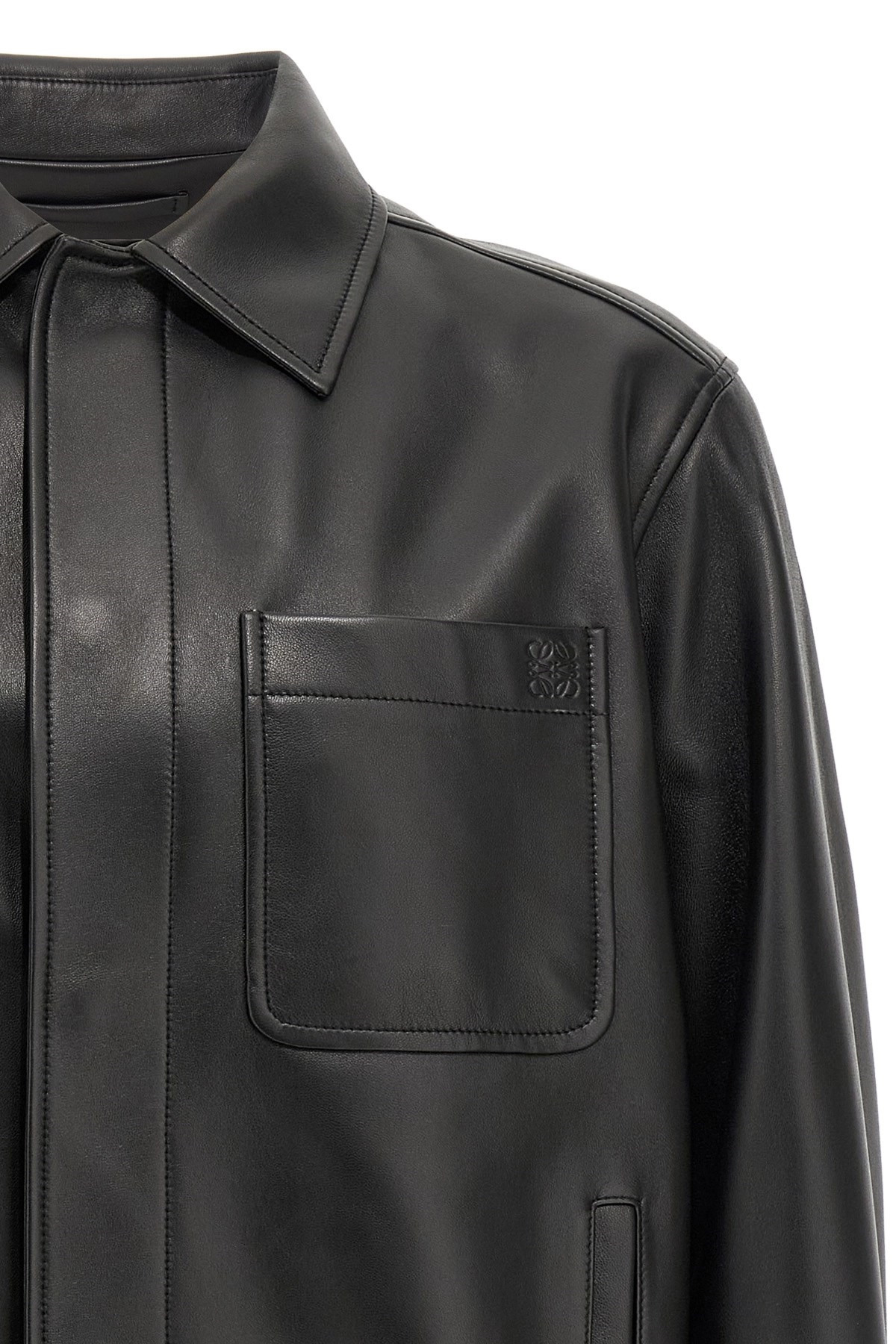 Nappa leather overshirt - 3