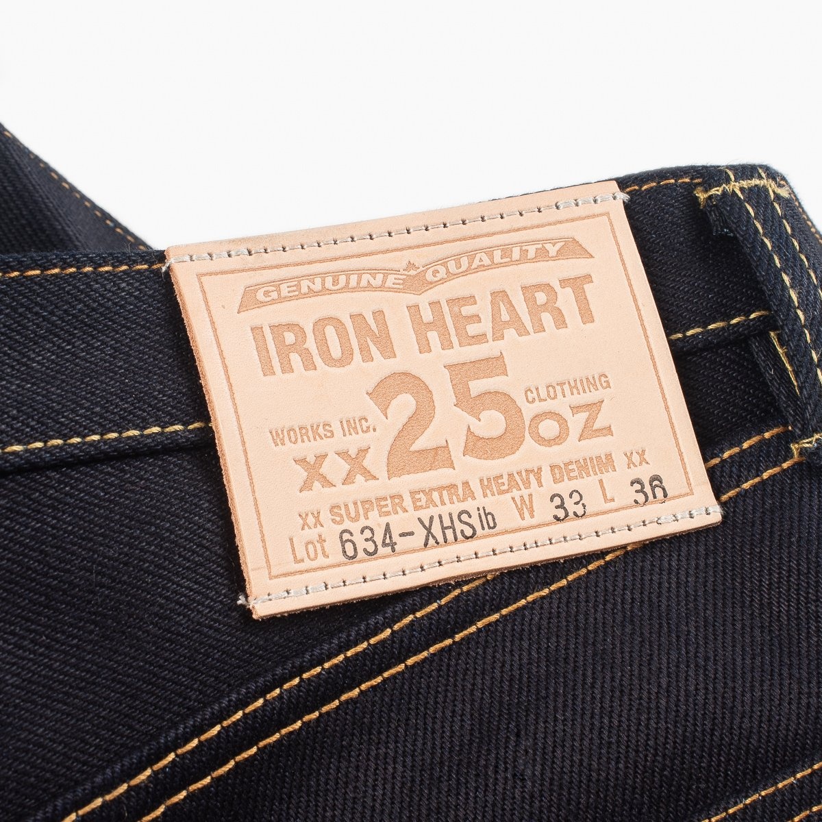 IH-634-XHSib 25oz Selvedge Denim Straight Cut Jeans - Indigo/Black - 8