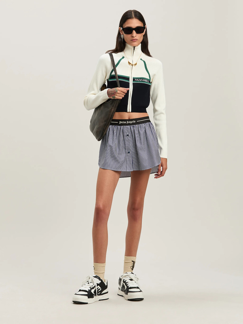 Palm Angels Metal brushed denim shirt outlook