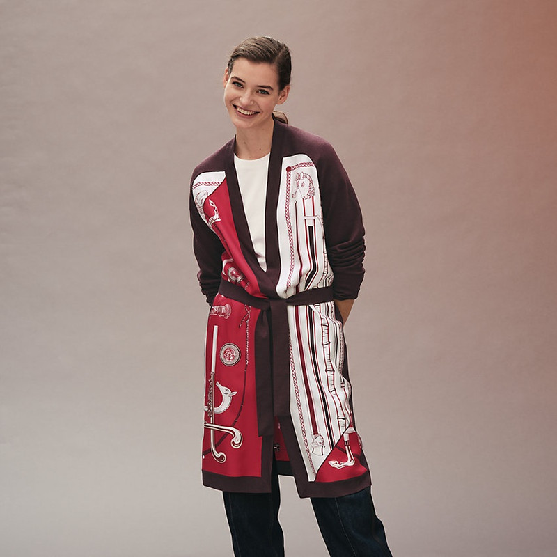 Hermès "Cannes et Cannes" long twillaine vest outlook