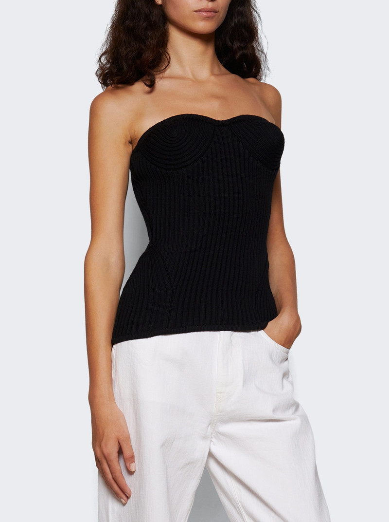 Jean Paul Gaultier Ribbed Knit Wool Corset Black outlook