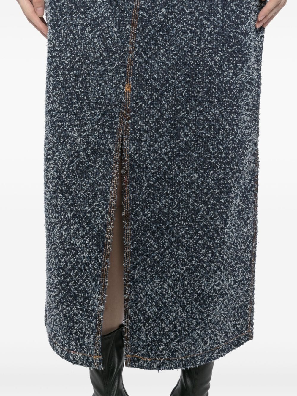 boucle denim skirt - 5