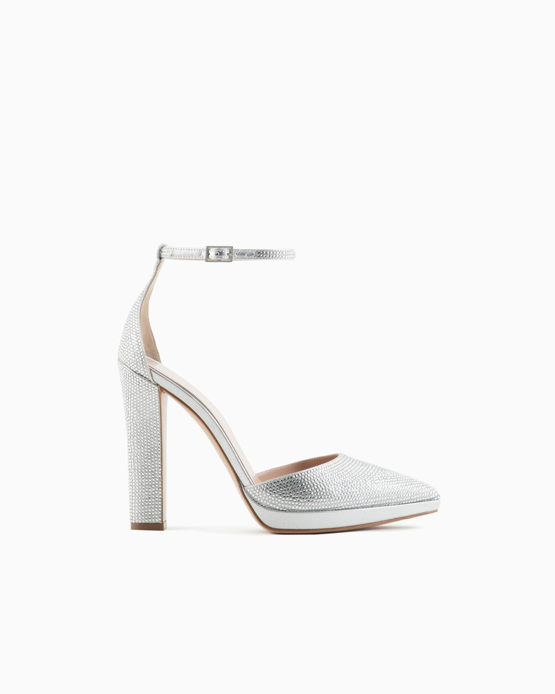 Rhinestone and Lurex d'Orsay court shoes 1