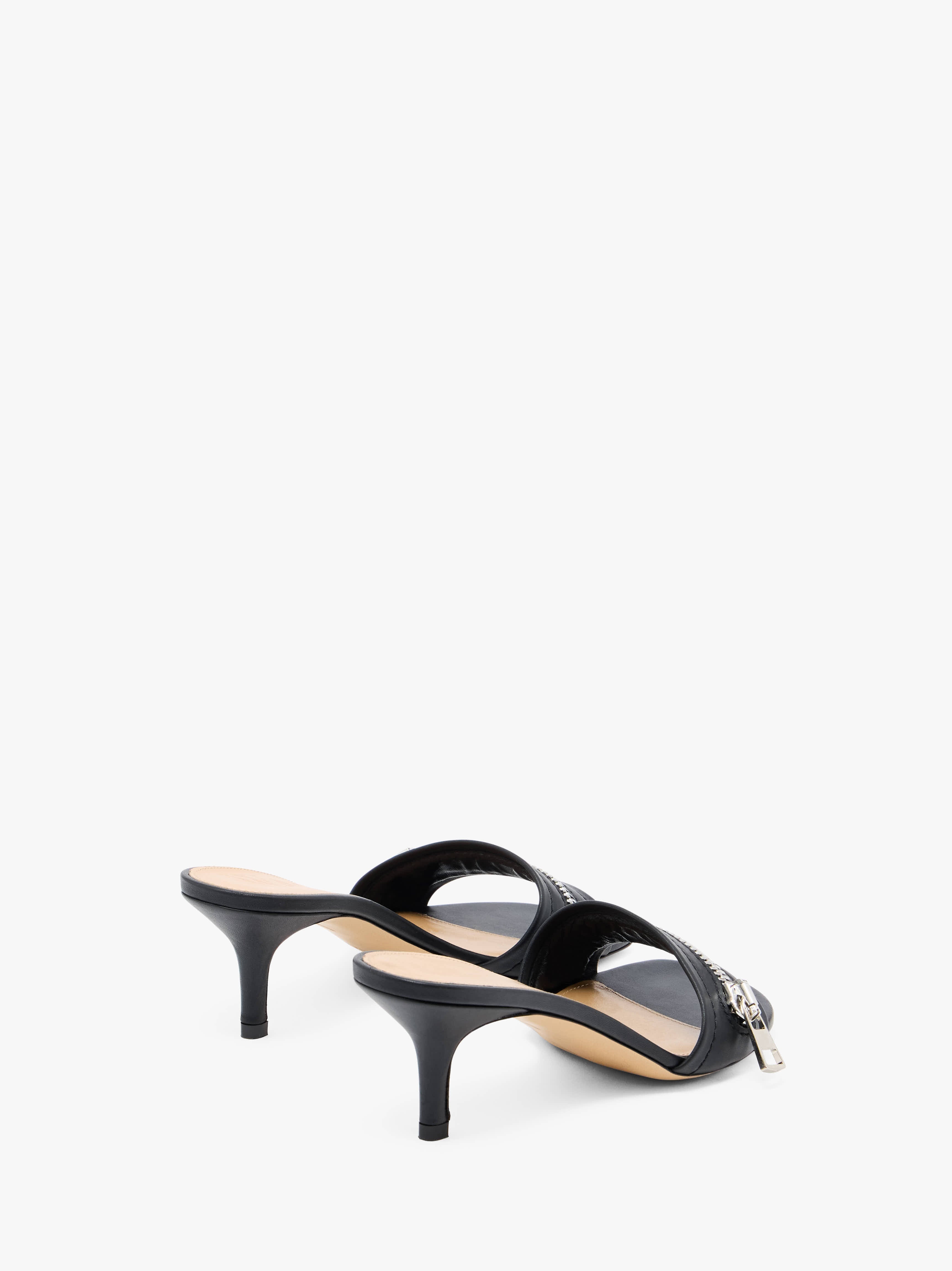 LEATHER BIKER HEEL SANDAL - 3