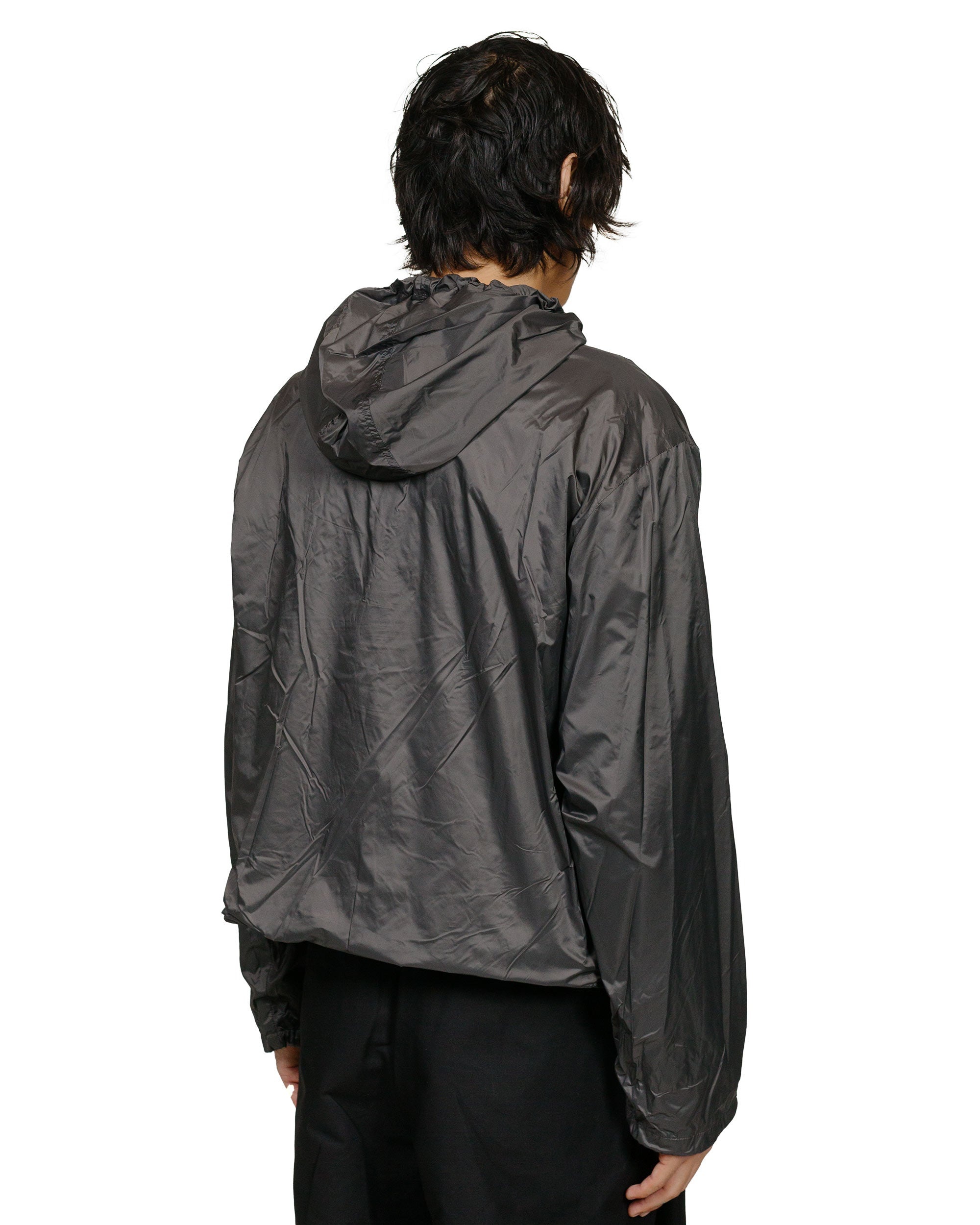 Glossy Nylon Half Zip-Up Jumper Charcoal - 3