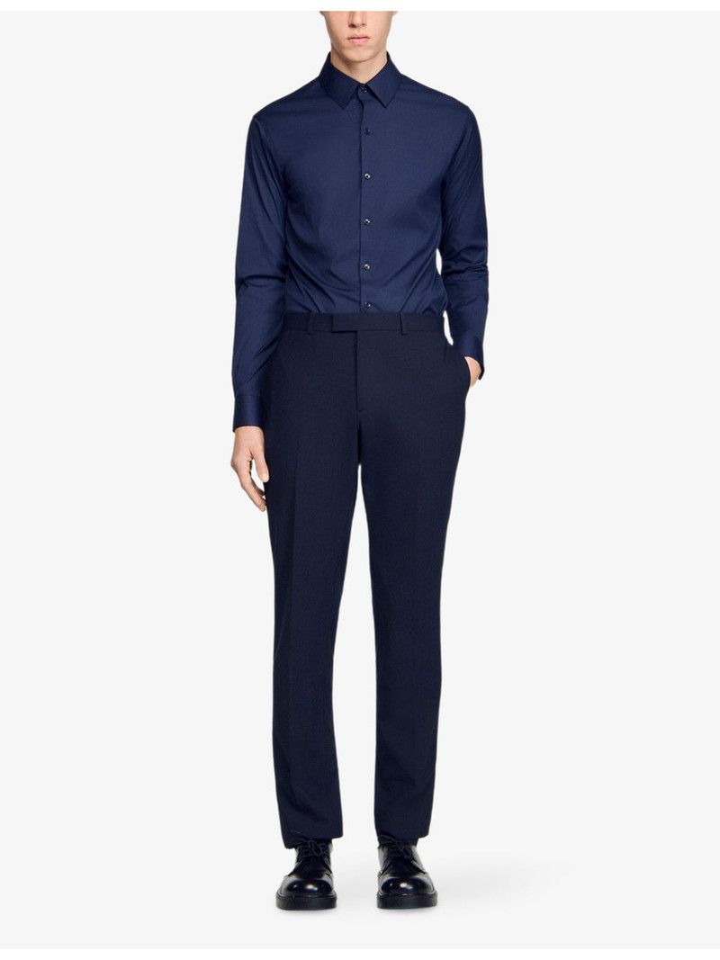 Sandro Classic Long-Sleeve Cotton-Blend Shirt outlook
