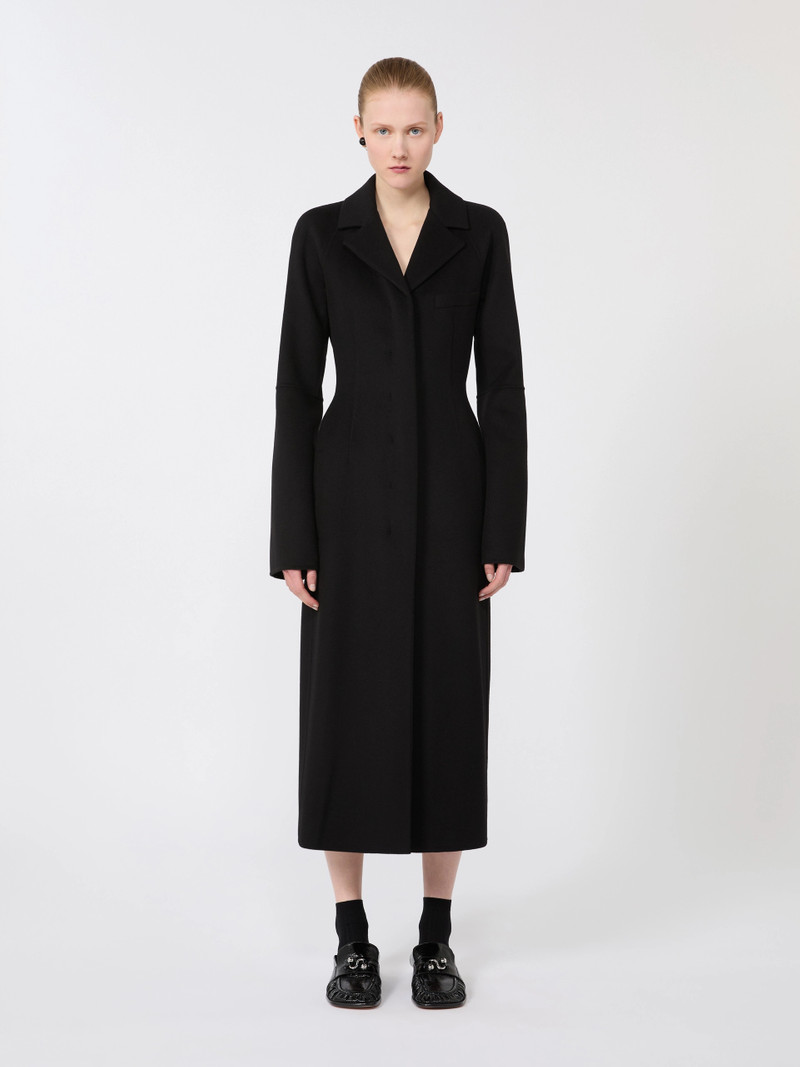 DANZATORE Slim-fit long wool coat - BLACK 3