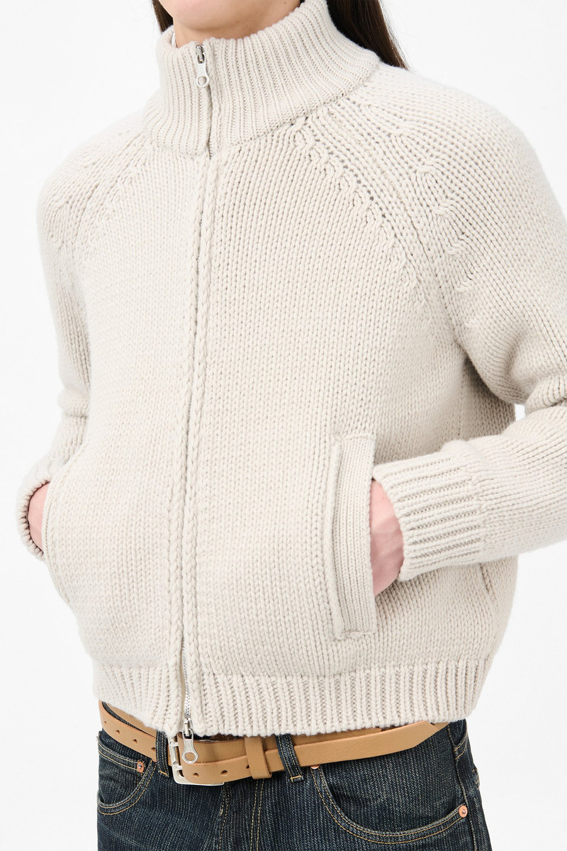 Ultra Zip Cardigan Bone Low Twist Merino 4