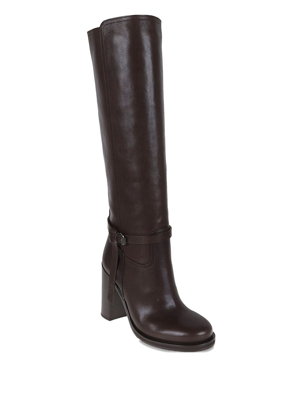 100mm buckle-strap leather boots - 2