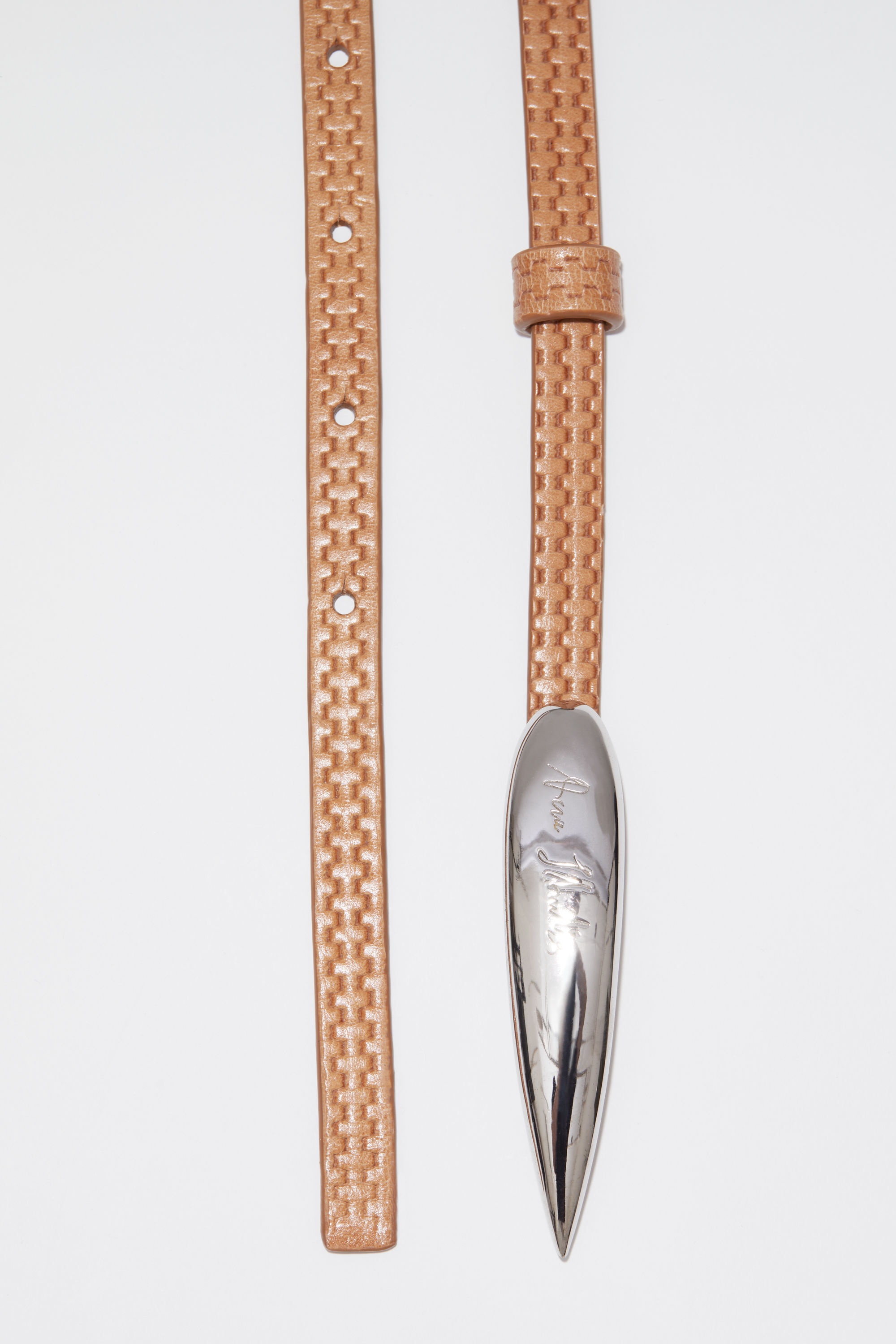 Leather buckle belt - Dark beige - 2