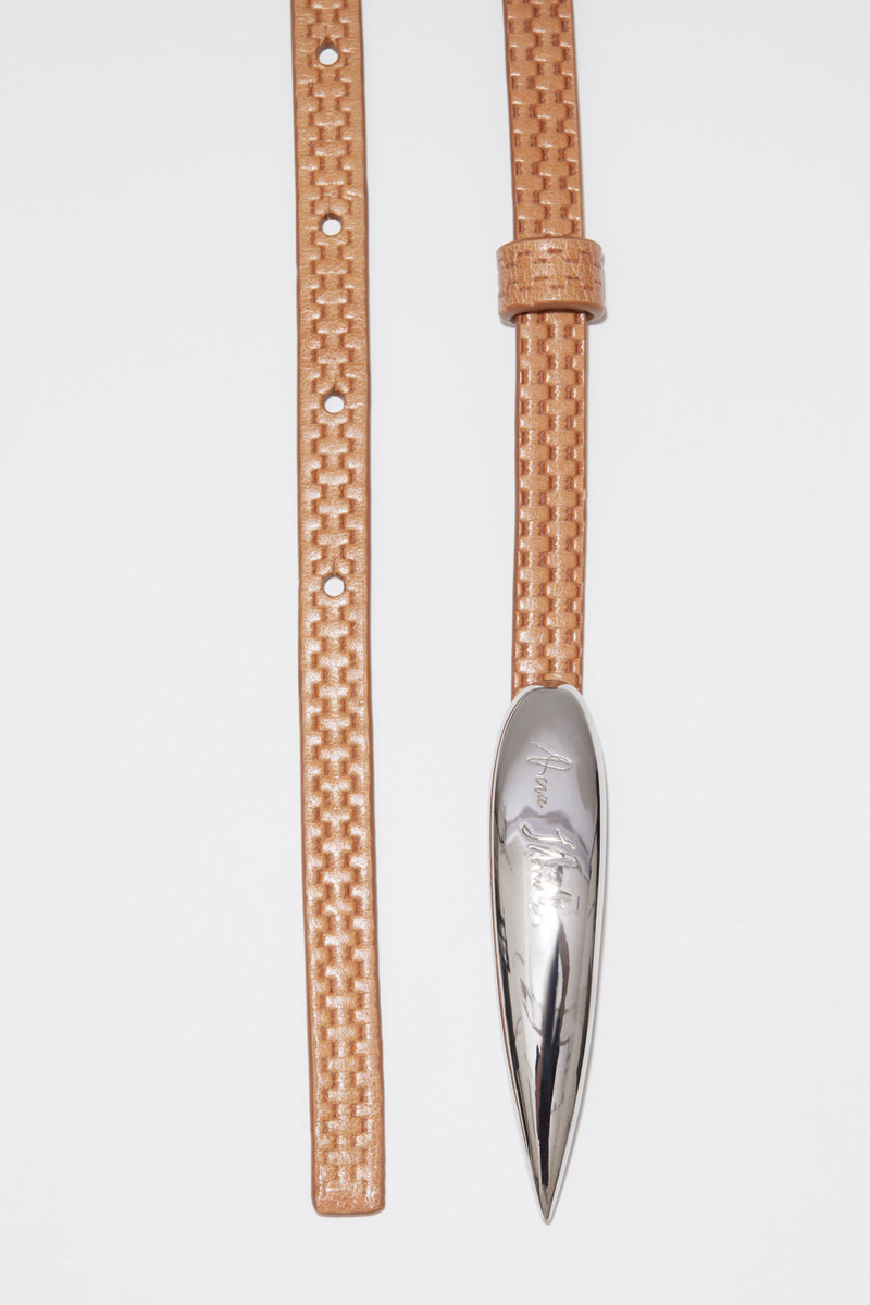 Acne Studios Leather buckle belt - Dark beige outlook