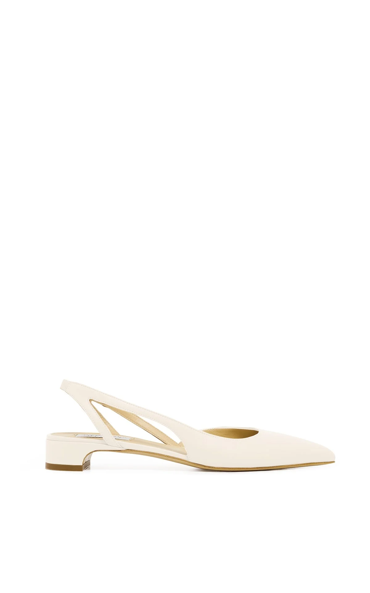 Delia Slingback Shoe in Ivory Nappa Leather - 1