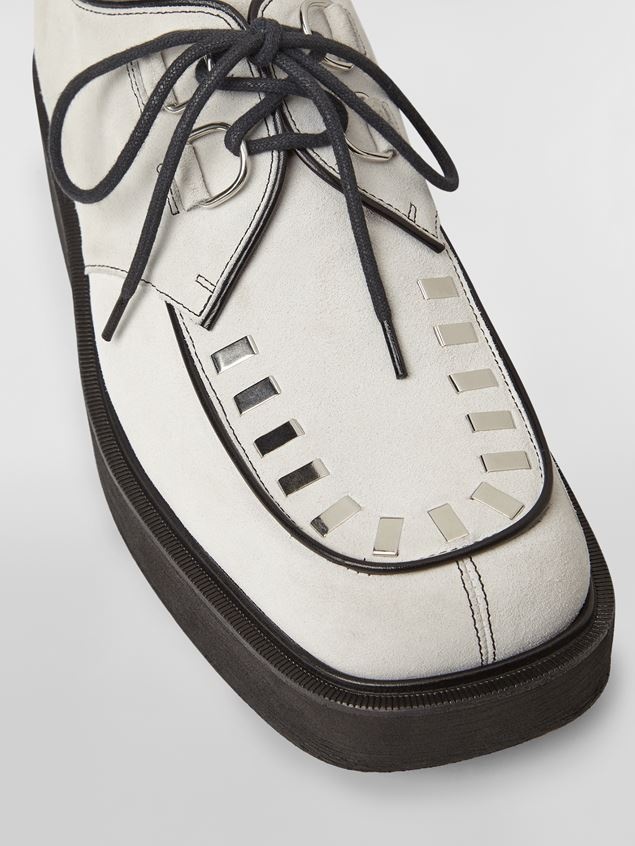 WHITE CALFSKIN LACE-UP - 5