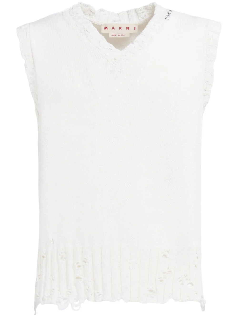 distressed sweater vest - 1