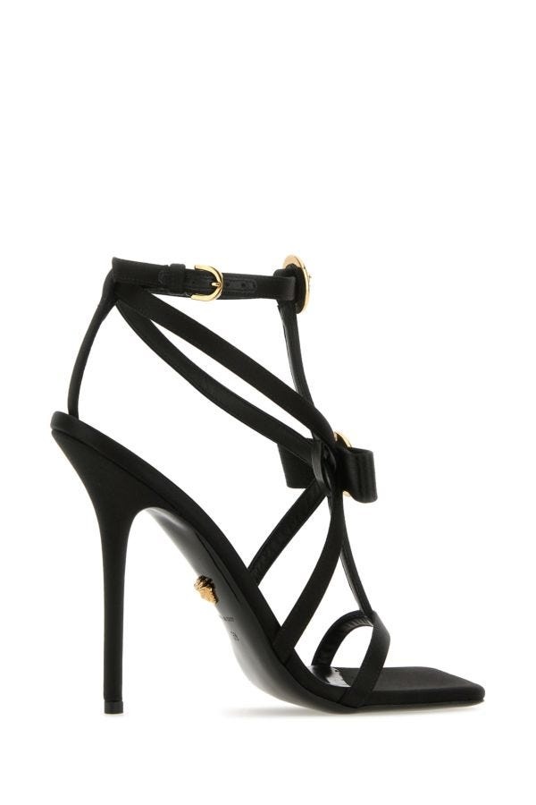 Versace Woman Black Satin Sandals - 3