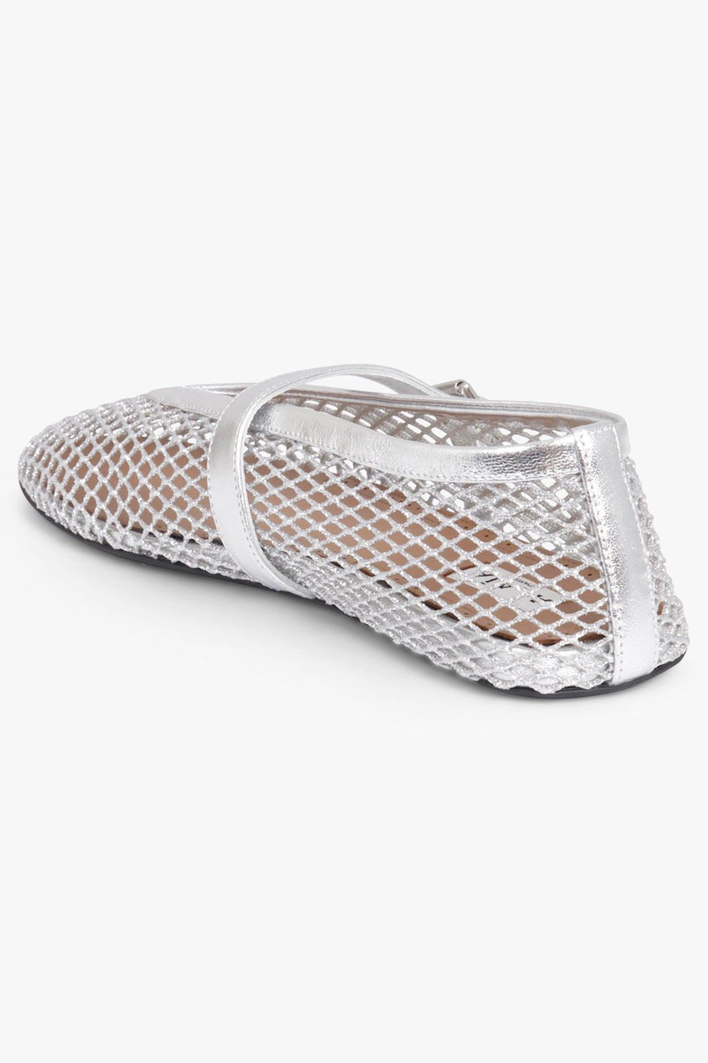 FISHNET MESH BALLET FLAT | SILVER - 3