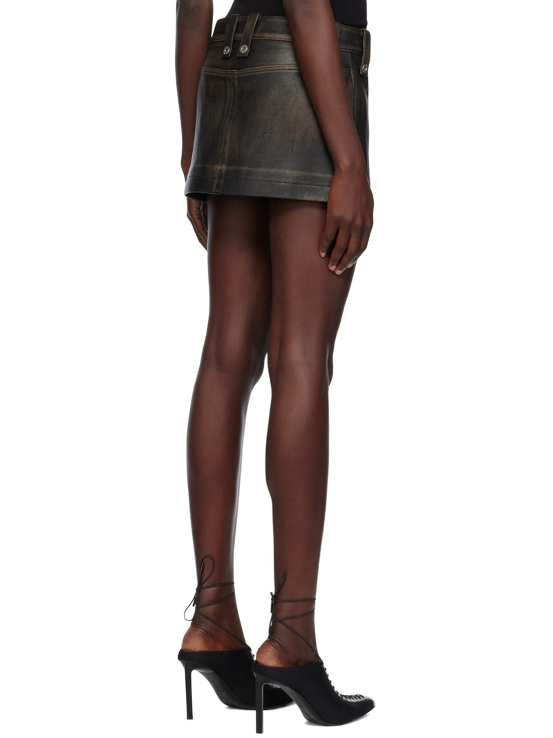 Black Zip Leather Miniskirt 3