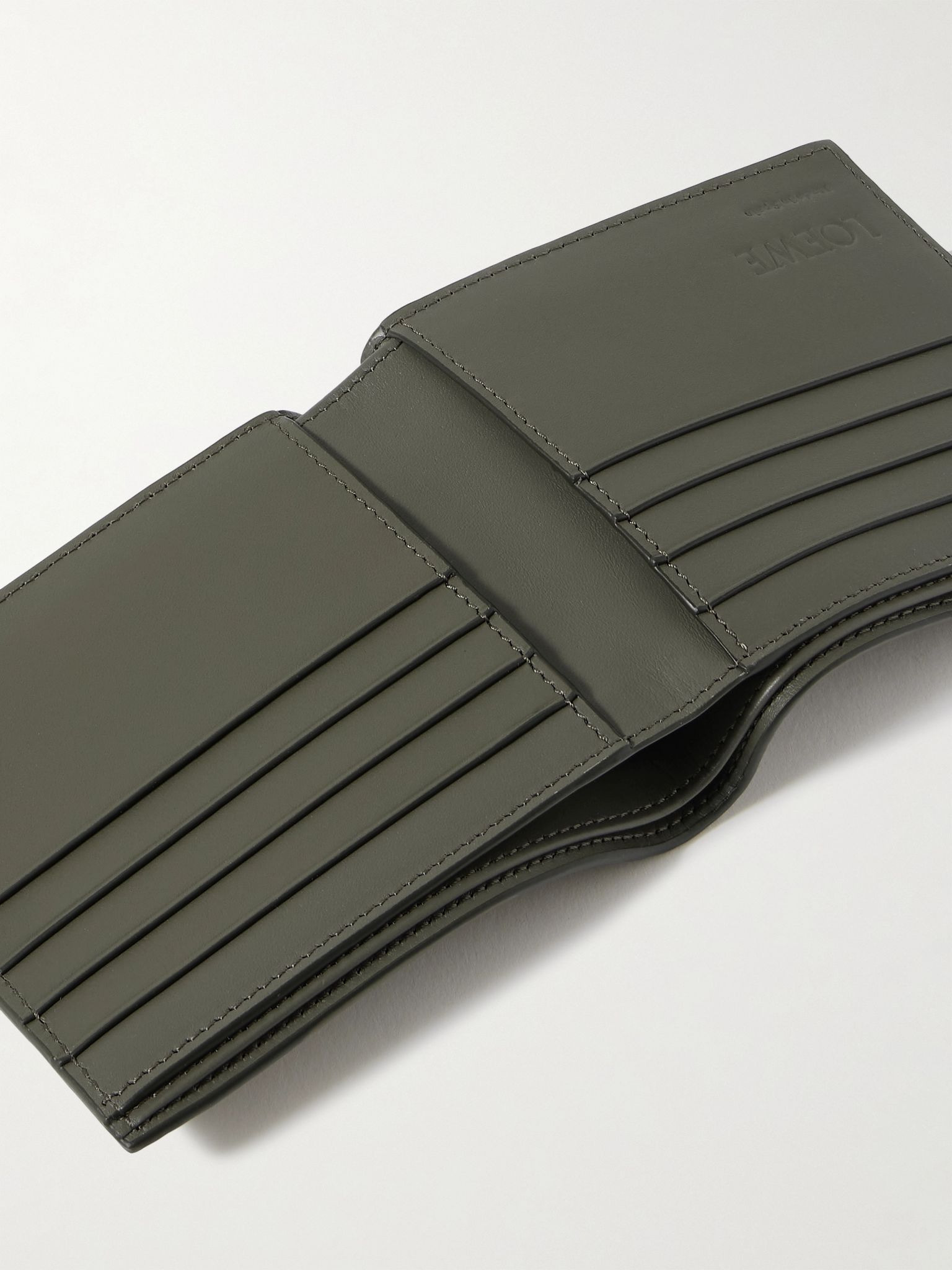 Logo-Debossed Full-Grain Leather Bifold Wallet Dark green - 4