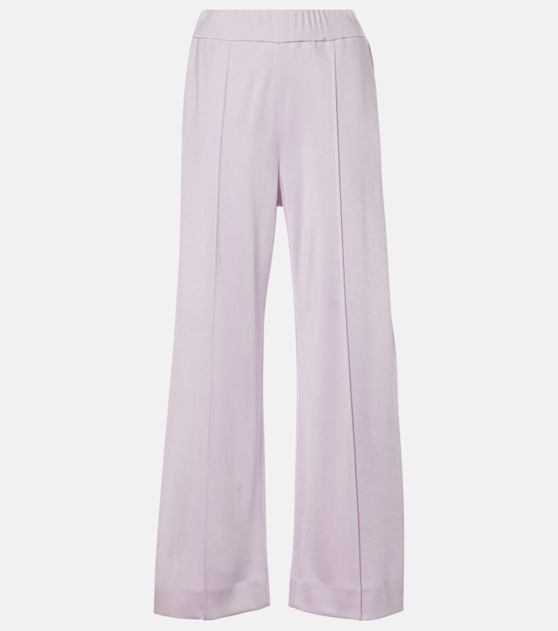 elasticated-waist wide-leg trousers - 1