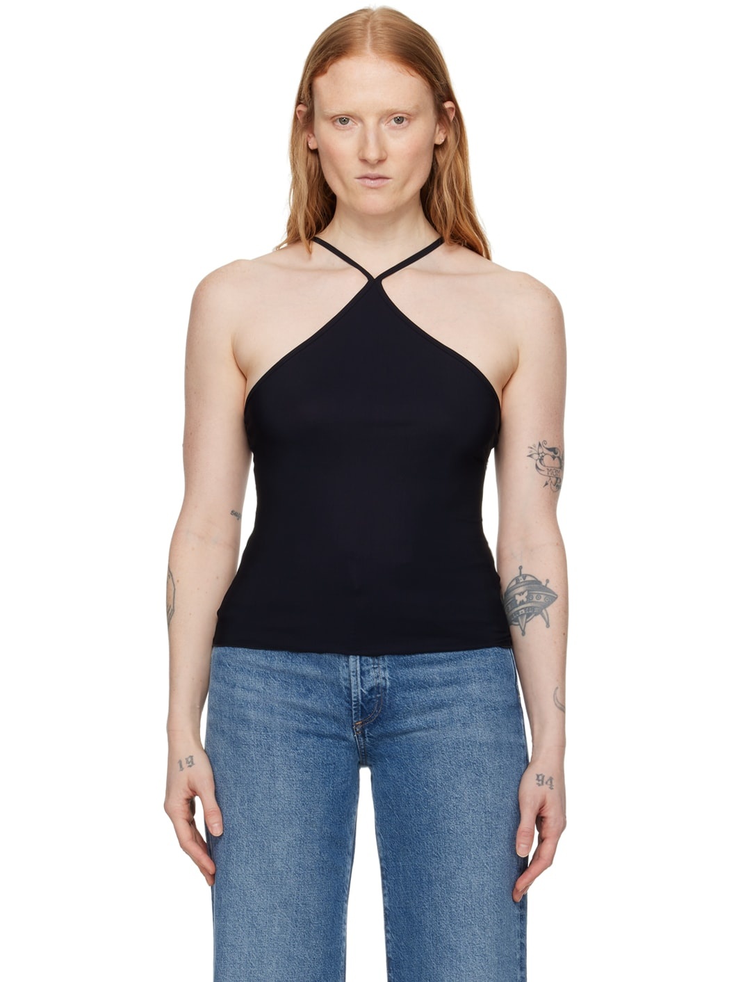 Black Asymmetric Tank Top - 1