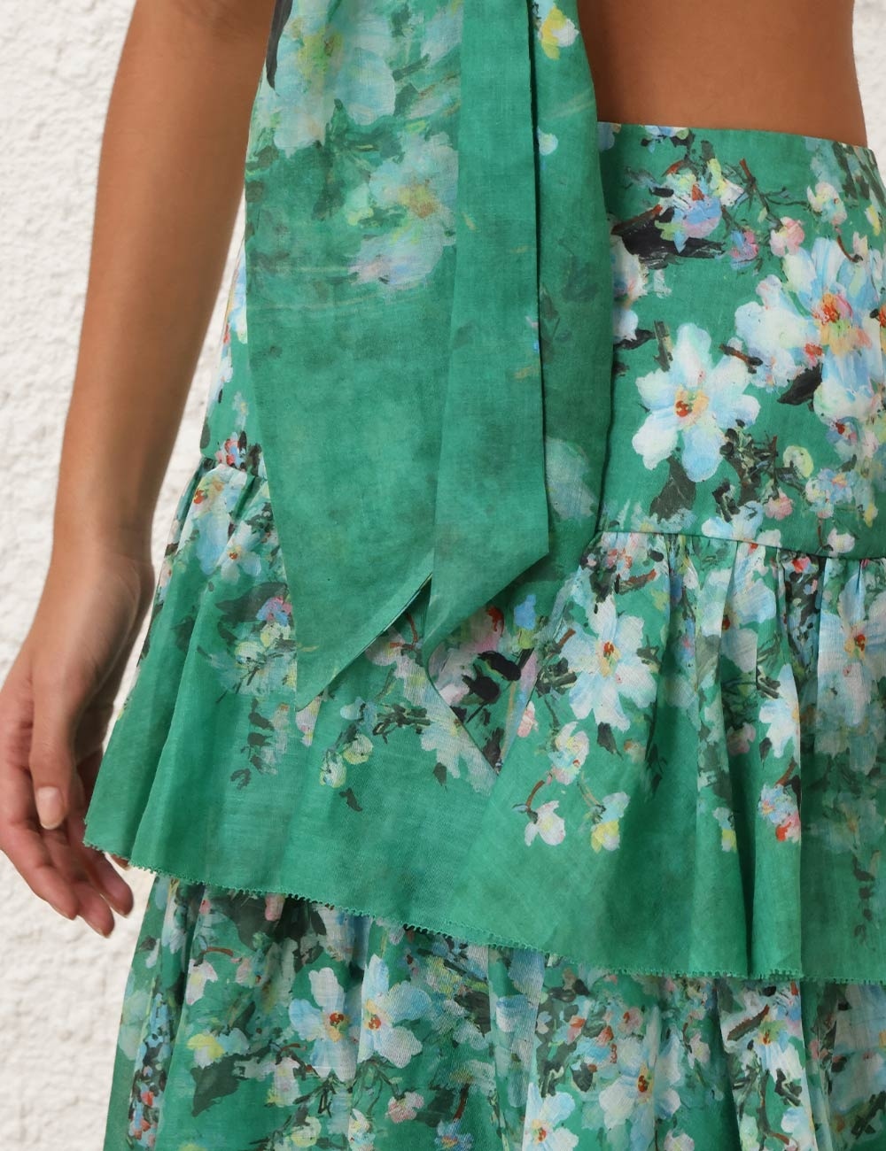 スカート ZIMMERMANN 'Everley Tiered Midi' skirt Zimmermann EVERLEY TIERED MIDI SKIRT | REVERSIBLE