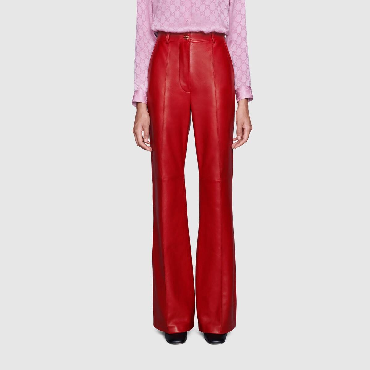 Plongé leather flare pant - 3