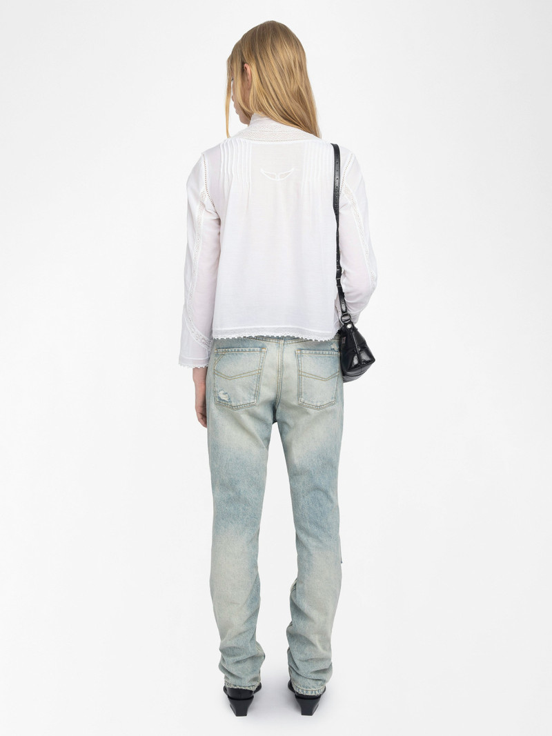 Tano White Lace Dress Shirt 4