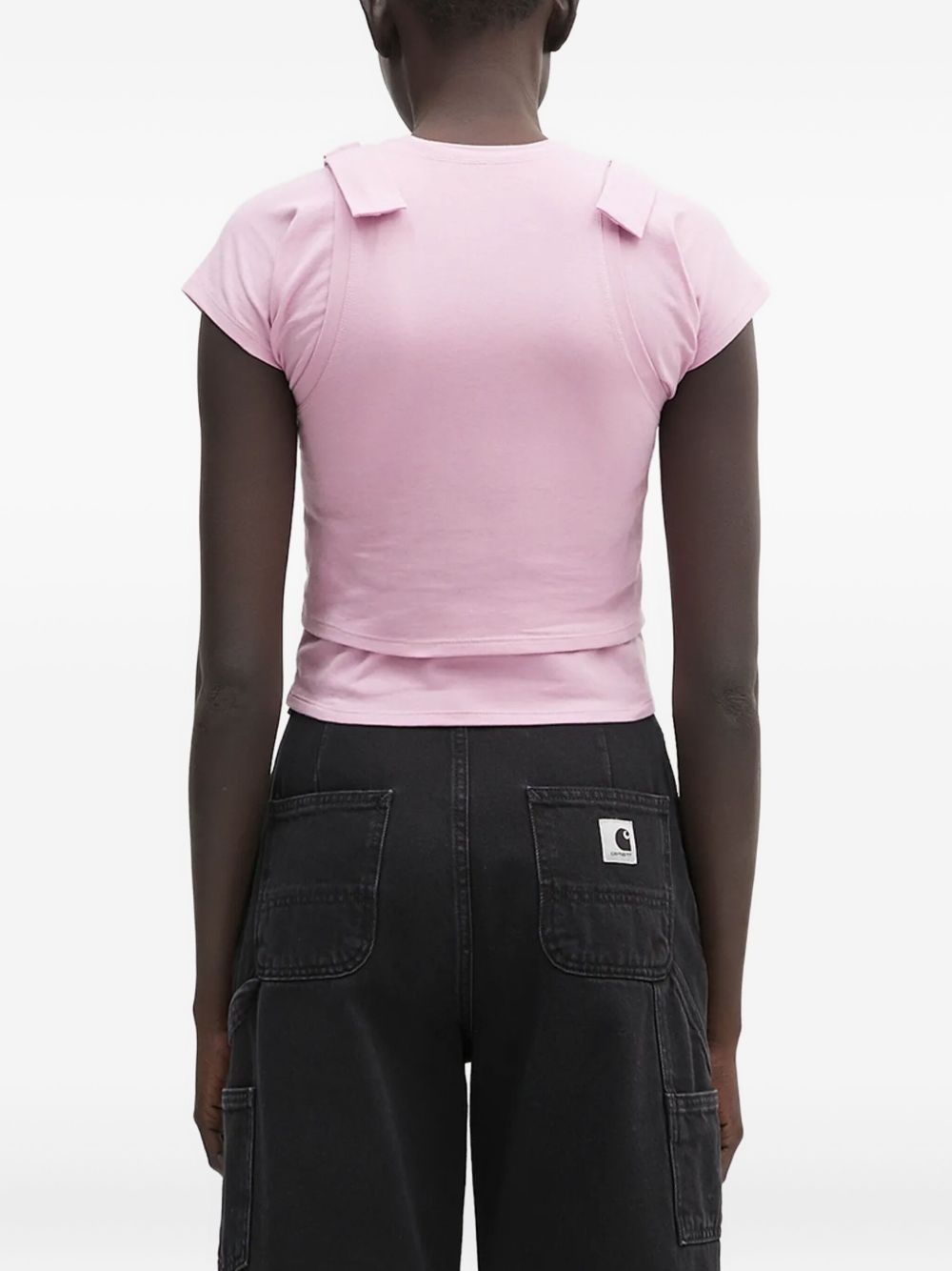 bow-detail short-sleeve top - 4