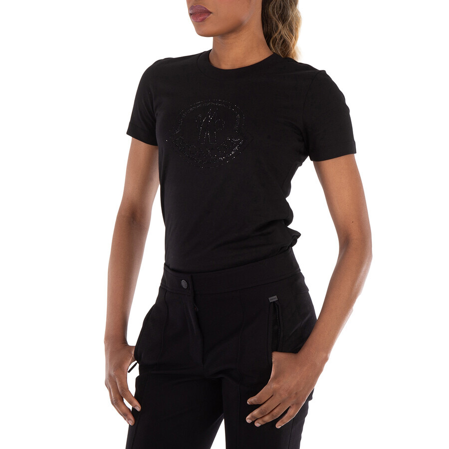 Moncler Embellished- Crystal Logo T-Shirt - 4