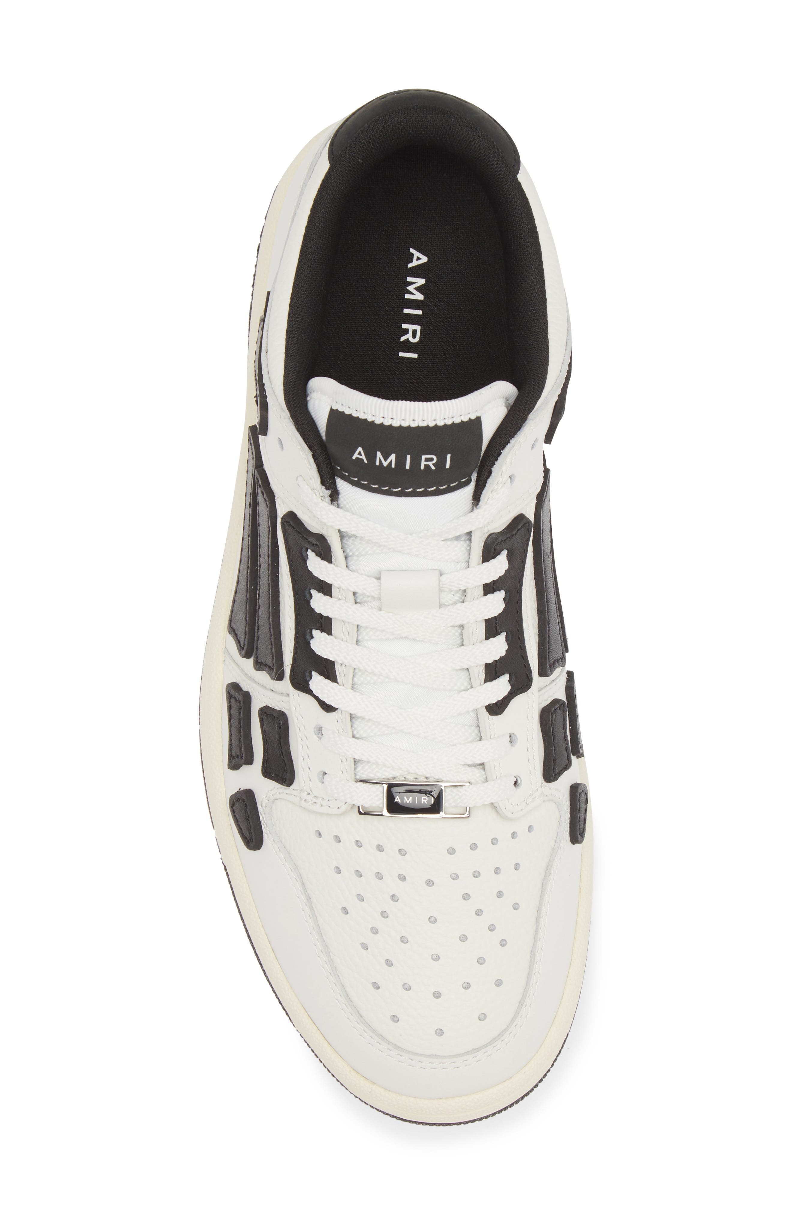 AMIRI Skel Low Top Sneaker in White/Black at Nordstrom - 5