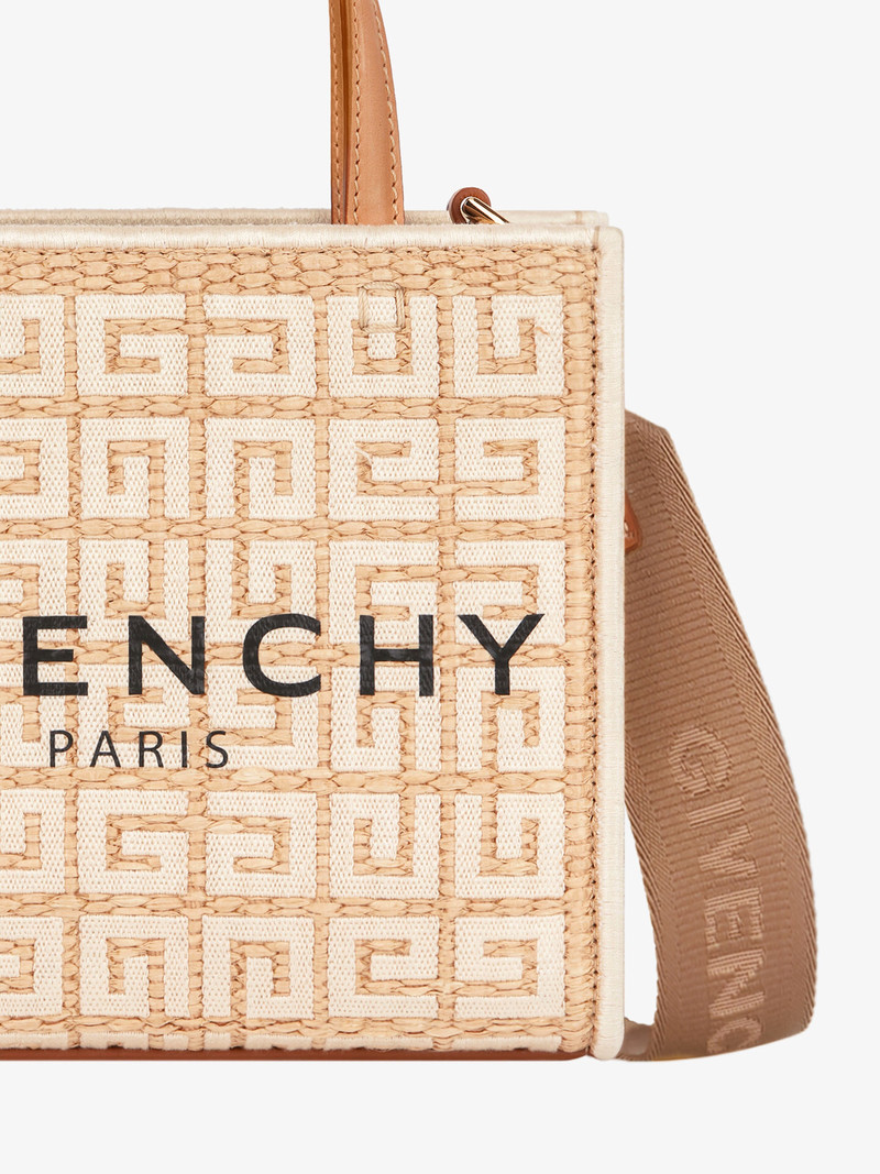 MINI G TOTE SHOPPING BAG IN 4G EMBROIDERED RAFFIA 6