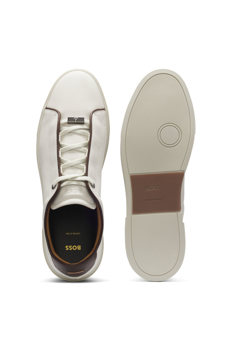 LACE-UP SNEAKERS IN GRAINY ITALIAN LEATHER 3