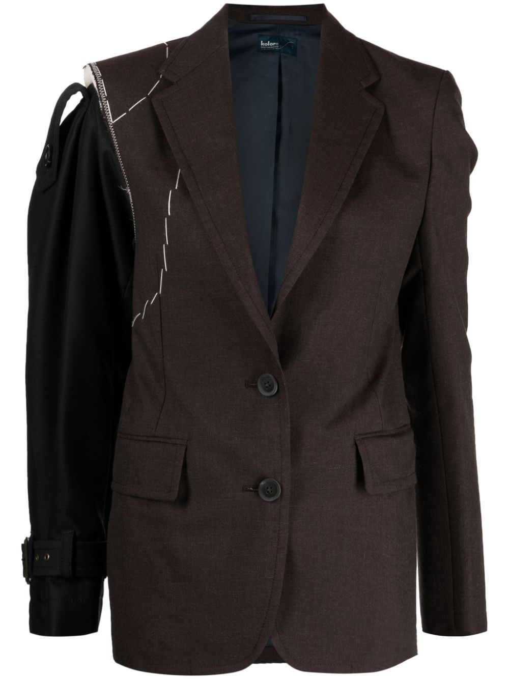 deconstructed panelled single-breasted blazer - 1